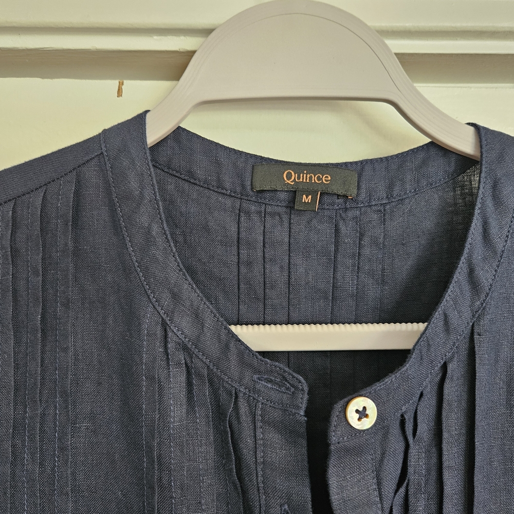 Quince 100% European Linen Short Sleeve Swing Dress - Picture 4 of 9